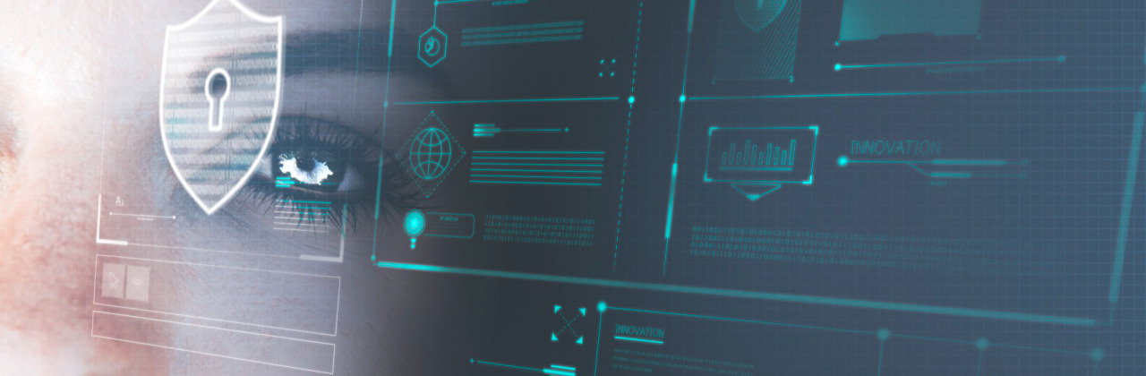 A face looking at a digital display