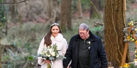 A bride with her father